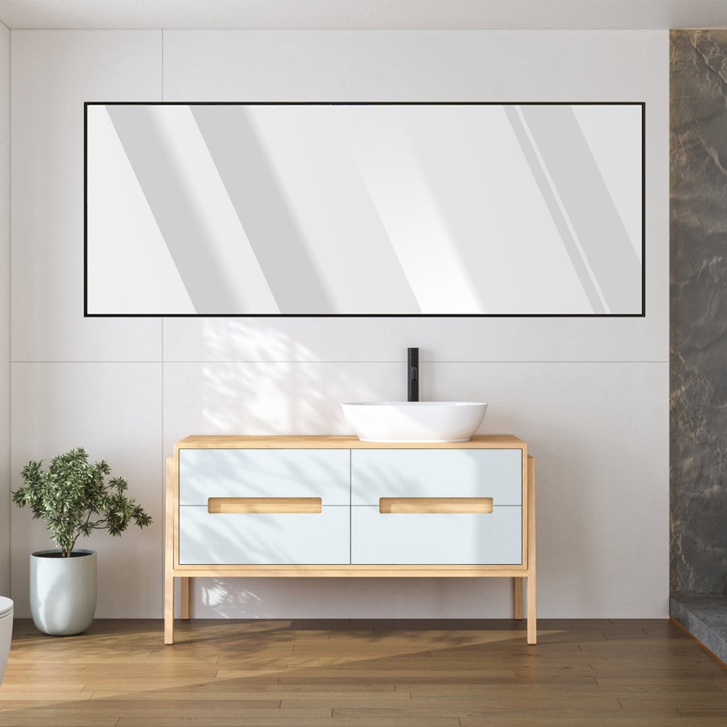 Full Length Mirror 67x25.6in Aluminum Alloy Wall Mirror Free Standing Floor Mirror Hanging Leaning Against Wall for Dressing Bedroom Living Room