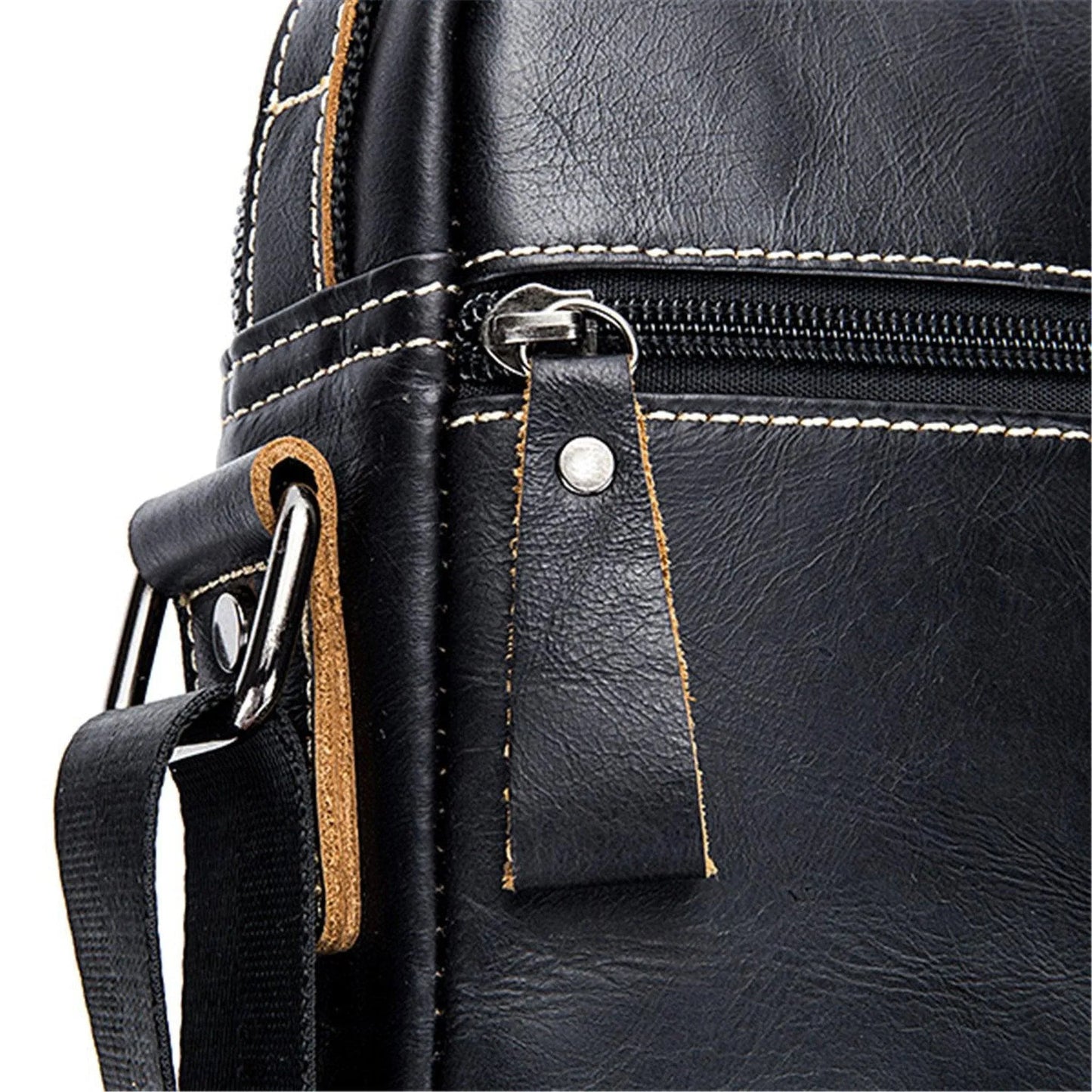 Men's Genuine Leather Sling Bag – Compact Travel Carry