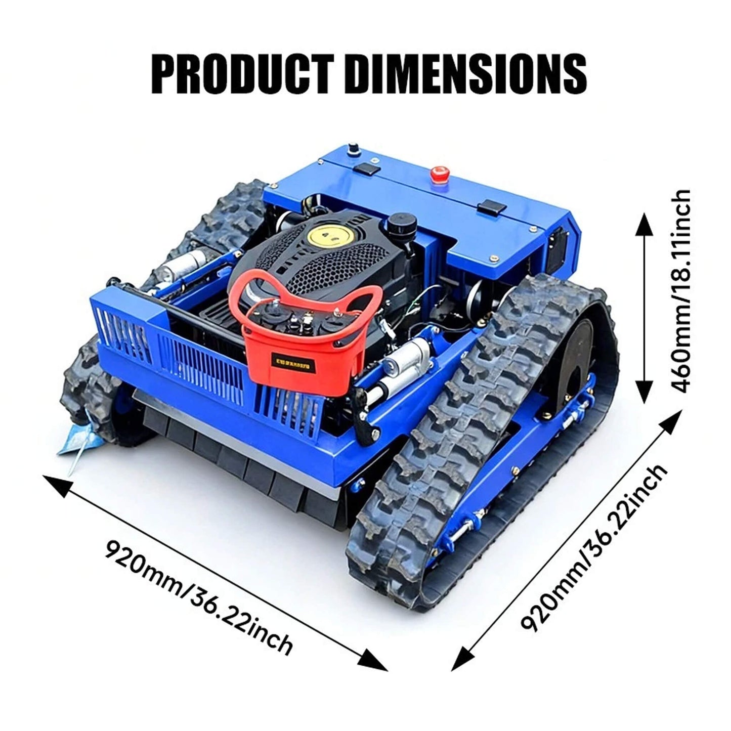 OVK Heavy-Duty 7HP Commercial Remote-Controlled Tracked Gasoline Lawn Mower (SAK94270)