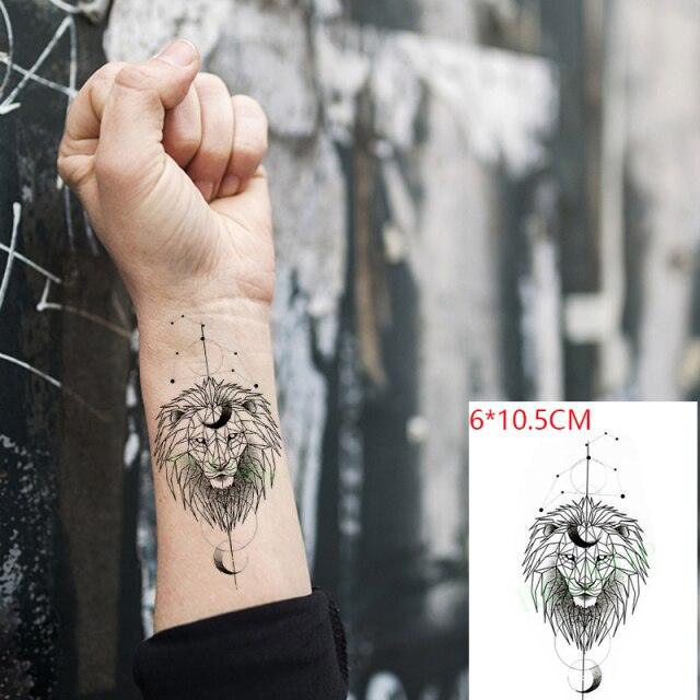 Lion King Temporary Tattoo Waterproof Black And Colorful Small Big Luxury Tattoo For Mens Womens