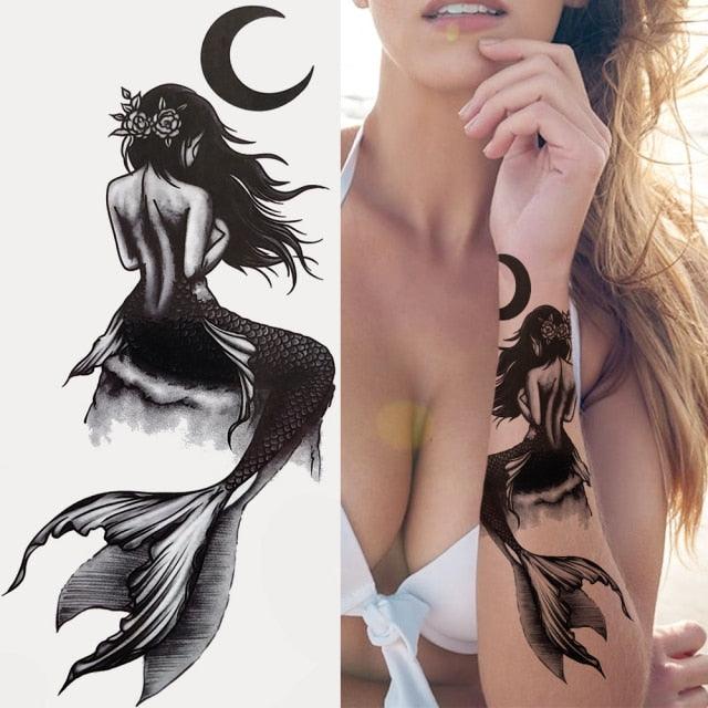 Luxury Black Forest Tiger Wolf Tattoo Sticker Temporary Tattoo Animals Colorful Big Tattoo Stickers For Mens Womens
