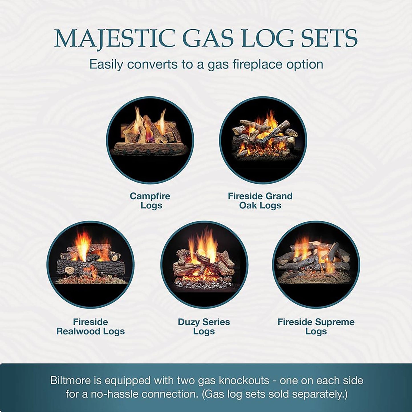 Majestic Biltmore 50-Inch Herringbone Pattern Open Wood-Burning Fireplace [SB100HB] (SAK62529)