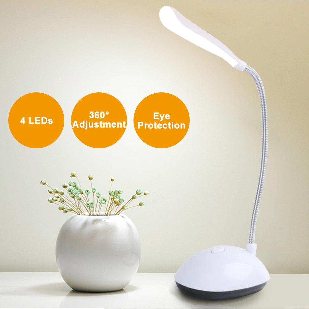 Mini Portable LED Table Light Foldable Student Book Reading Study Desk Lamp Eye Protection Battery Bedroom Office Bright Light Decorative Table Lamp Cute Study Lamps for Bedroom Décor