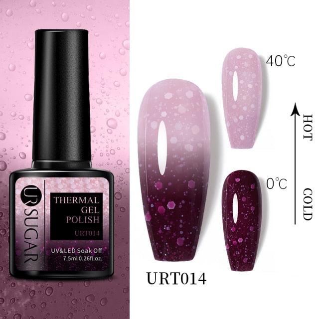 New 2022 Pink Blue Gel Nail Polish UV Color Changing Elegant Luxury Glossy Nail Design For Womens