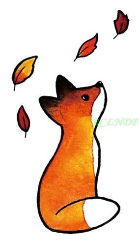 New Different Waterproof Temporary Tattoo Cute Fox Dog Luxury Animal Stickers Tattoo Colorful Modern Design For Adults Kids