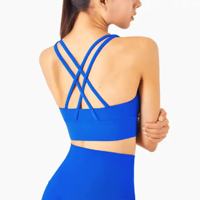 New High Quality Fabric Nylon Breathable Women Yoga Tops Bra Solid Color And Sports Wear Outdoor Exercise Clothes For Ladies