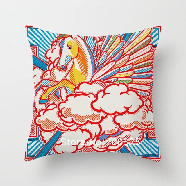 New Horse Cushion Cover Short Plus Luxury Horse Cotton Linen Decorative Pillowcase Cushion Decorative Pillows  Covers for Home Sofa Couch Car Bedrooms 45x45cm