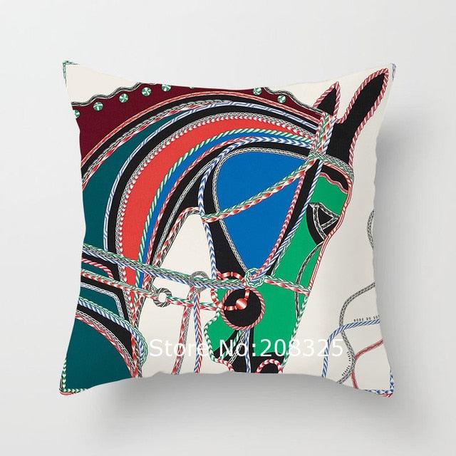 New Horse Cushion Cover Short Plus Luxury Horse Cotton Linen Decorative Pillowcase Cushion Decorative Pillows  Covers for Home Sofa Couch Car Bedrooms 45x45cm