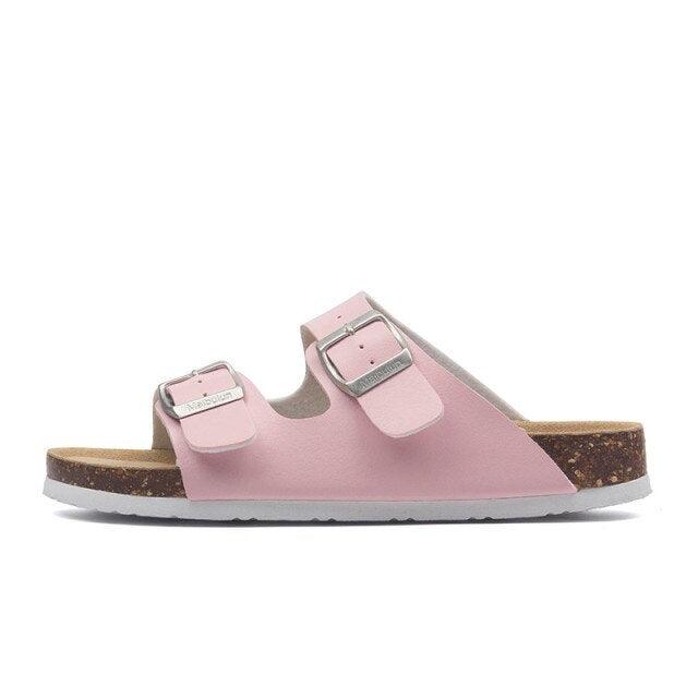 New Summer Beach Slippers Casual Double Buckle Non-slip Clogs Slides Women Slip On Flip Flop Women's Comfort Slides Double Buckle Adjustable EVA Flat Sandals