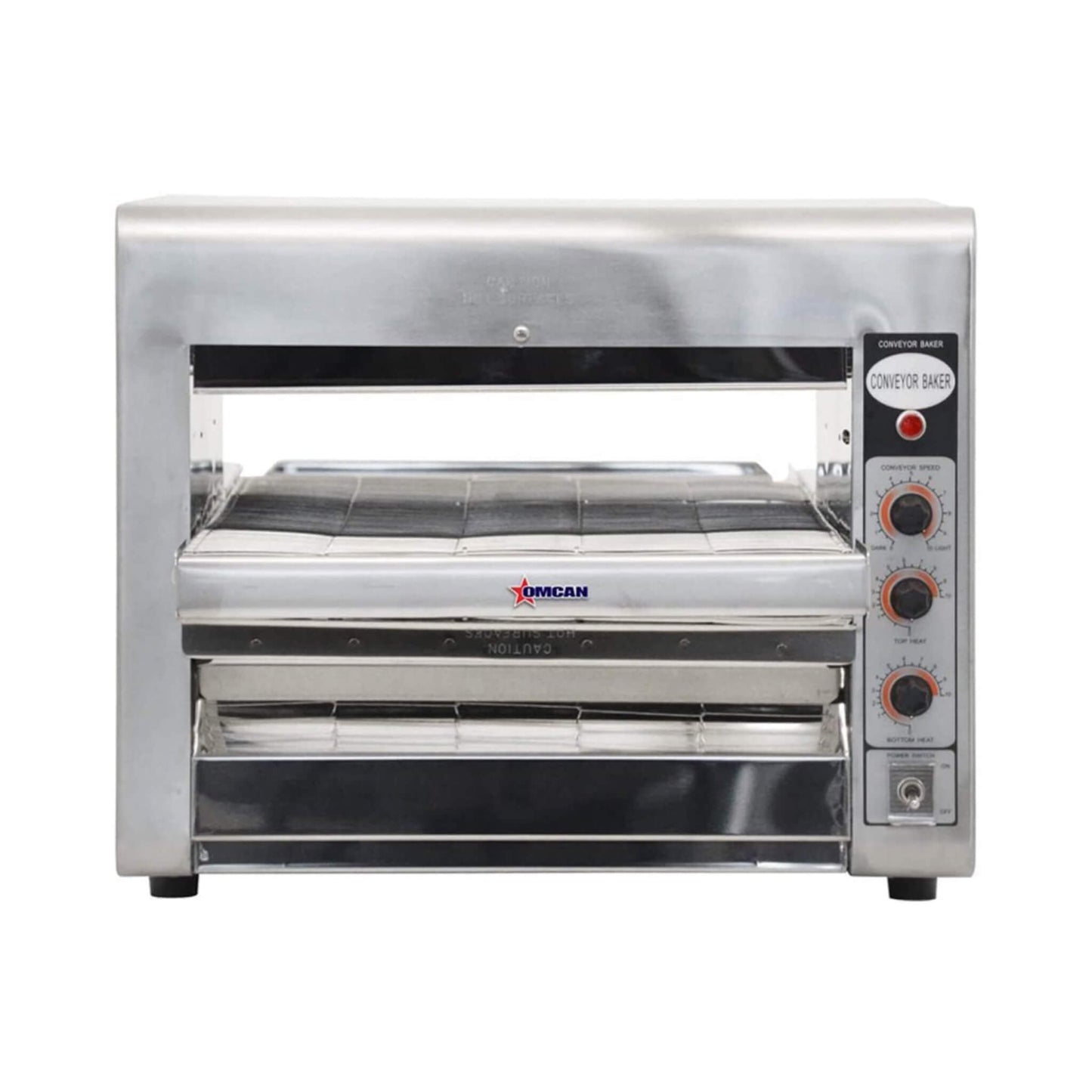 Omcan Premium Commercial Stainless Steel Conveyor Restaurant Countertop Pizza Baking Oven, 3600W (SAK48164)