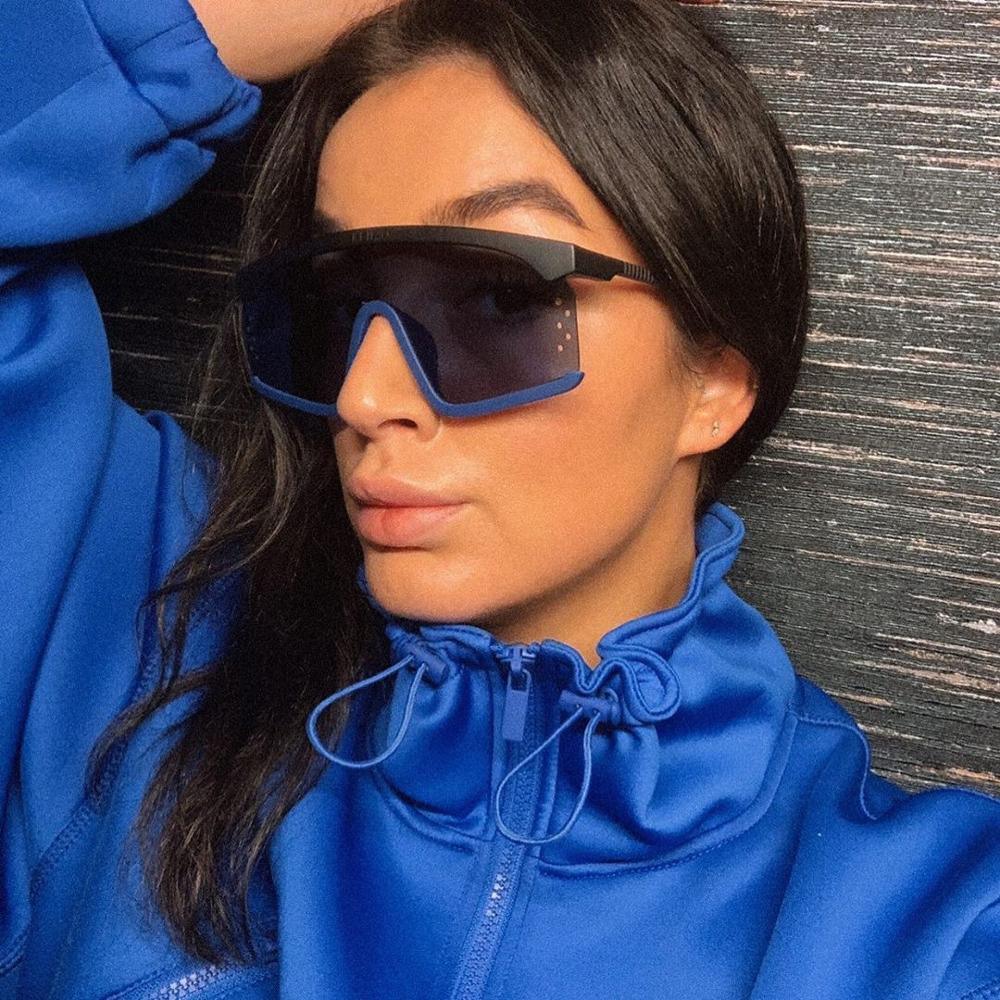 Oversized Shield Sunglasses for Women Men Square Rimless Fashion Shades Sunglasses For Women & Men Elegant Shades For Women Popular Oversized Festival Trendy Sunglasses For Men & Women