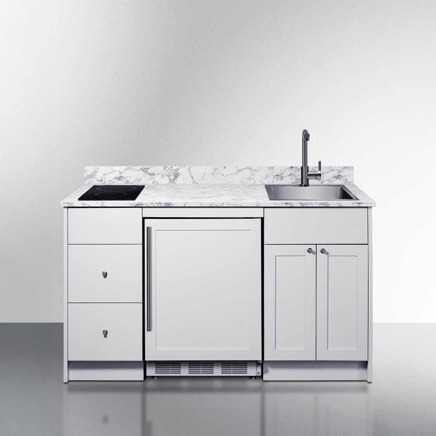 Summit Turnkey Caldera Kitchenette With A Cooktop, Refrigerator-Freezer, Sink, And Pre-Installed Cabinetry [CALDERAWH35] (SAK73248)